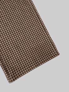 Balvessa Women's Plaid Long Sleeve Jacket And Pants Casual Suit Set - Coffee Brown - View 5