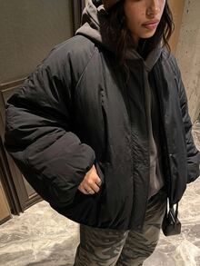 DAZY Women's Solid Color Casual Versatile Winter Padded Coat - Black - View 3