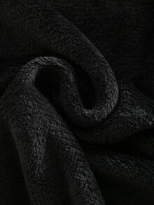 Jubah Berkerudung Kasual Serbaguna dengan Ikat Pinggang Warna Polos untuk Anak Perempuan Remaja - Hitam - View 10