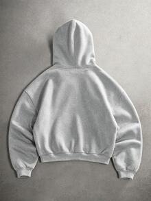 STYNVO 男士刺繡拉鍊連帽長袖運動衫 - 淺灰色 - 查看 2