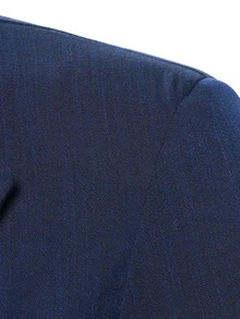 Manfinity Mode Men's Solid Color Long Sleeve Jacket And Pants Casual Daily Suit Set - Navy Blue - View 6