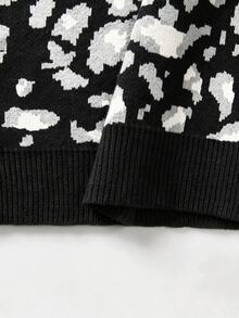 SHEIN 秋假穿搭優雅性感女款上衣休閒女式襯衫米色豹紋適合外出夜生活 - 黑色 - 查看 8