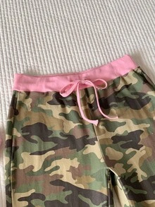 Comfortcana Women's Summer Drawstring Waist Camouflage Sweatpants Flare Pants - Multicolor - View 6