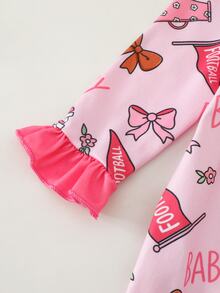 SHEIN Newborn Baby Cute Knitted Casual Cartoon Pattern Romper & Headband Set - Pink - View 7
