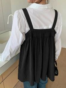 Dazy Plus Solid Color Camisole Tank Top Layering Style Casual Versatile Plus Size Women - Black - View 2