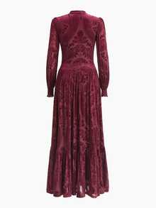 MOTF Tall WOMEN'S TALL LONG DRESSES - Burgundy - View 2