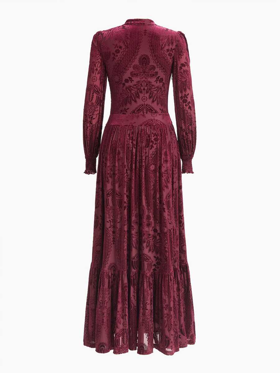 MOTF Tall WOMEN'S TALL LONG DRESSES - Burgundy - View 2