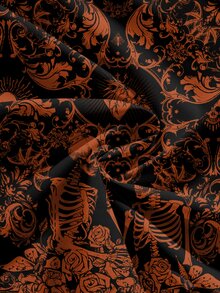 ROMWE Goth 哥德式骷髏 神秘優雅宮廷風 暗黑大尺碼洋裝 - 黑色 - 查看 4