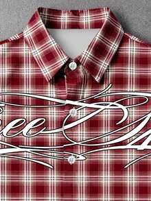 Manfinity EMRG Men's Button-Down Plaid Long Sleeve Shirt For Daily Wear - Multicolor - View 3