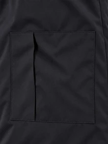 SHEIN BASICS Conjunto de chaqueta y pantalones de manga larga de unicolor para mujer, estilo casual deportivo para exteriores - Negro - Ver 7