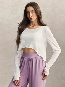 Activina Women's Solid Color Casual Daily Wear Sports T-Shirt - White - View 7