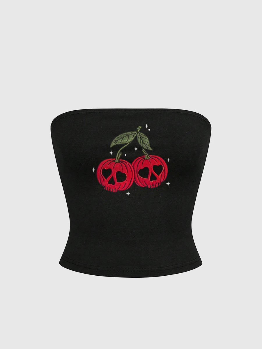 ROMWE Goth Women's Dark Cherry Tube Top - Black - View 1