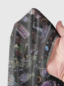 ROMWE Goth Butterfly Moth Sun Moon Stars Sexy Mesh Sheer Long Sleeve Women's Top - Black - View 5