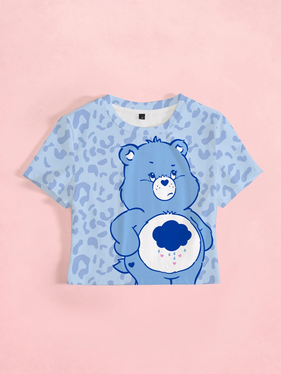 SHEIN X Care Bears Women's Cartoon Pattern Casual Daily Short Sleeve T-Shirt - White - View 1
