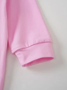 THE POWERPUFF GIRLS X SHEIN Baby Girl Cartoon Print Long Sleeve Jumpsuit - Pink - View 5