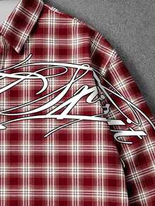 Manfinity EMRG Men's Button-Down Plaid Long Sleeve Shirt For Daily Wear - Multicolor - View 5