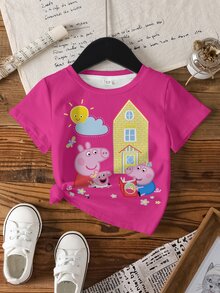 Peppa Pig X SHEIN 3件裝少女T恤 - 彩色 - 查看 11