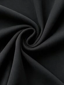Firerie Plus Size Women Solid Color High Waist Split Design Slim Fit Long Pants - Black - View 14