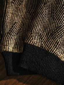 MOTF PREMIUM WOMEN'S COLORBLOCK CASUAL VERSATILE EVERYDAY LONG SLEEVE SWEATER - Gold - View 5