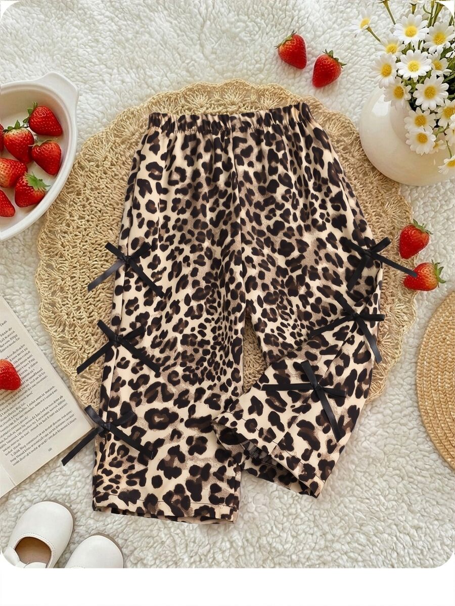 SHEIN Baby Girl Casual Vacation Cute Versatile Red & White Plaid Elastic Waist Long Pants - Multicolor - View 1