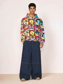 LOONEY TUNES X SHEIN Men's All-Over Print Casual Daily Hoodie - Multicolor - View 5