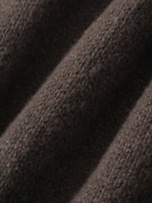 DAZY Women's Solid Color One Shoulder Long Sleeve Fitted Fashion Knit Dress - Brown - View 9