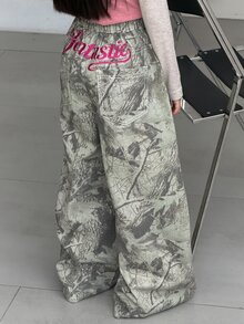 Dazy Kids Celana Jeans Kasual Sehari-hari dengan Motif Bordir Huruf untuk Anak Perempuan Remaja - MultiWarna - View 1