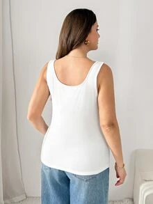 Shapeblank Women's Plus-Size Autumn Casual Baggy Vest Stretchy Comfortable Fleece-Lined Warm Black White 2 Pack Base Tops Outfits Casual Daily Going Out Vest - Multicolor - View 8