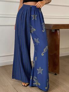 DAZY Women's Elastic Waist Casual Versatile Daily Pajama Bottoms - Navy Blue - View 4