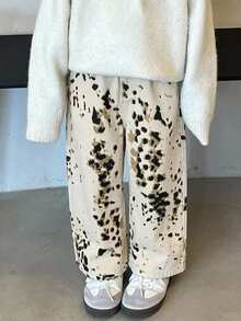 Dazy Kids Boys (Small) Leopard Print Straight Leg Casual Denim Jeans, Autumn/Winter - Beige - View 4