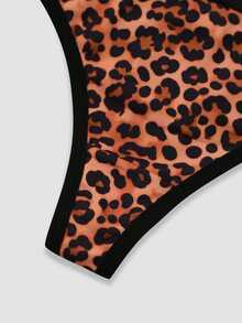 Chillnights Young Leopard Print Letter Webbing Women's Lingerie Set - Multicolor - View 6
