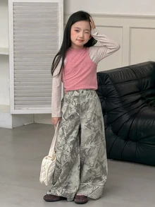 Dazy Kids Celana Jeans Kasual Sehari-hari dengan Motif Bordir Huruf untuk Anak Perempuan Remaja - MultiWarna - View 2