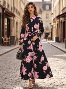 Editum Women's Floral Print Casual Party Midi Dress - Multicolor - View 5