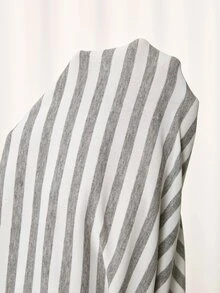 SHEIN Striped Colorblock Long Sleeve Dress - Grey - View 7