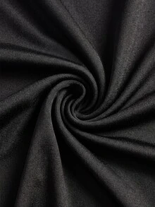 Firerie Plus Size Women Solid Color Long Sleeve Pleated Metallic Decor Fitted Elegant Dress - Black - View 8