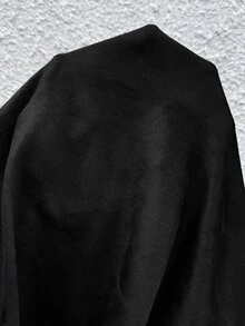 SHEIN Clasi 大尺碼女款瀑布領長袖開襟夾克外套 冬季 - 黑色 - 查看 9