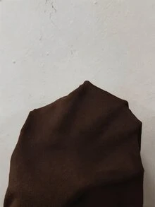 SHEIN 女款素色對比蕾絲露肩鏤空長袖修身時尚T恤 - 巧克力棕 - 查看 5