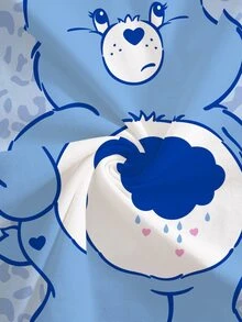 SHEIN X Care Bears Women's Cartoon Pattern Casual Daily Short Sleeve T-Shirt - White - View 8