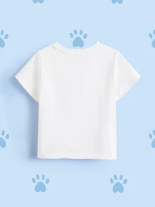SHEIN | PAW Patrol 女童字母卡通印花休閒日常短袖T恤 - 白色 - 查看 8