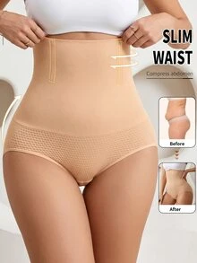 Coutiva Women's High Waist Seamless Triangle Briefs, Tummy Control Butt Lifting Panties - Apricot - View 4