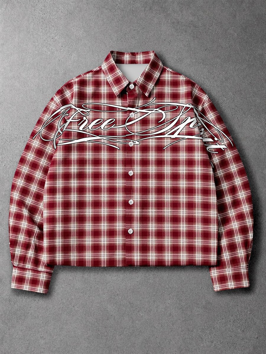 Manfinity EMRG Men's Button-Down Plaid Long Sleeve Shirt For Daily Wear - Multicolor - View 1