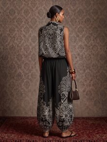 Zivah Women's Paisley Print Casual Daily Wear Jumpsuit - Multicolor - View 3