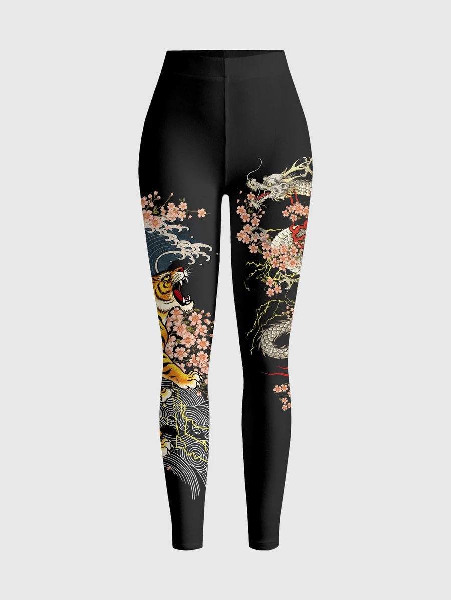 ROMWE Goth Women's Floral Print Casual Daily Wear Tight Leggings - Black - View 1