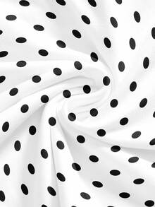 ROMWE Y2K Dark Punk Mustache Polka Dot Sexy Vintage Women's Camisole - White - View 4
