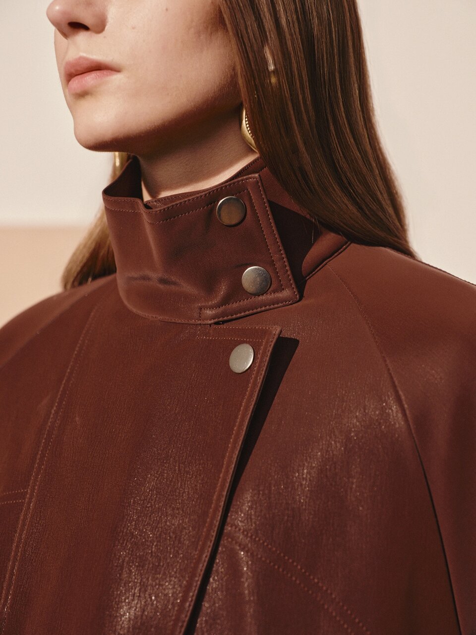 MOTF WOMEN'S STAND COLLAR MATTE PU PADDED SHORT JACKET COAT, AUTUMN/WINTER