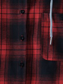 Linhara Plus Size Women's Best-Selling Elegant Casual Classic Plaid Patchwork Hooded Contrast Color Long Sleeve Shirt, Simple Cut Slimming Fit Multi-Functional Pocket Design, Suitable For Daily Commute, Christmas Party, Outing Date Gathering Travel Wear Shacket - Multicolor - View 4