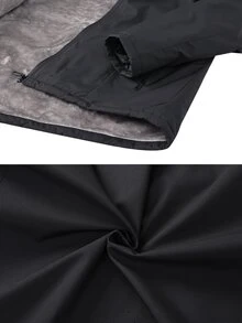 Acti Log Men's Autumn/Winter Hooded Thick Thermal Lined Padded Coat Coat - Black - View 5