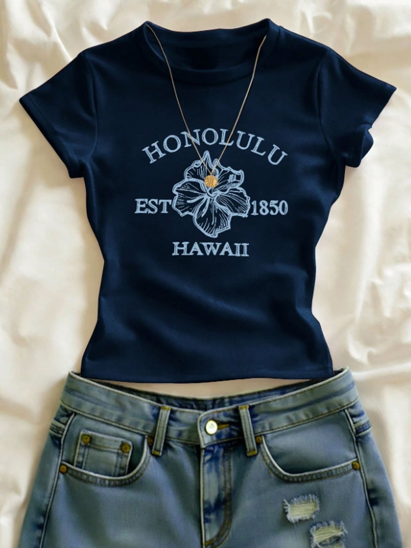 Kids Tween Girl Slim Fit Casual Minimalist Comfortable Round Neck Tight Long Short Sleeve T-Shirt Suitable For Summer - Multicolor - View 1