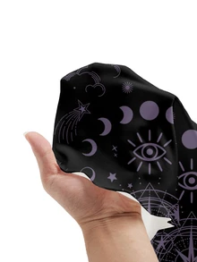 ROMWE Goth 暗月太陽星星性感暗黑哥德風迷你洋裝女款 - 黑色 - 查看 5