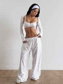 Coolane Women's Fall Sport Streetwear Going Out Gym Tank Tops And Pant And Long Sleeve Cover Up Leopard 3pcs - Multicolor - View 5